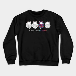 It's Ok To Be Different Sheep Autism Crewneck Sweatshirt